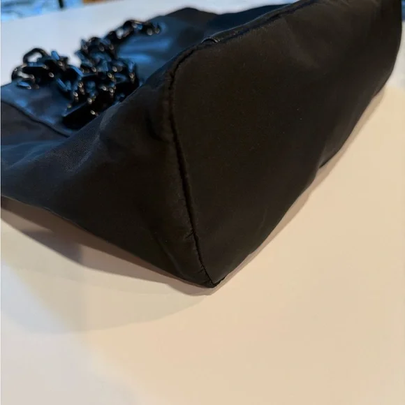 Prada Black Leather& Canvas Tote Bag - Picture 12 of 13